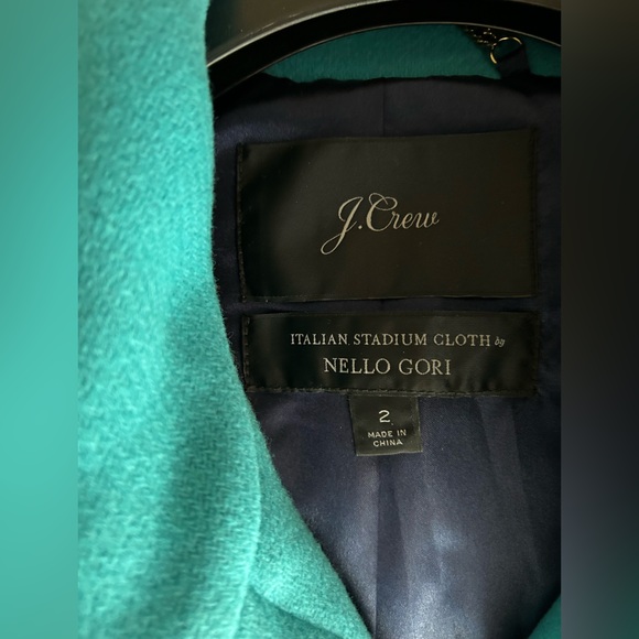 J. Crew Cocoon coat in Aqua Sea Stadium Cloth NWOT - Picture 7 of 10